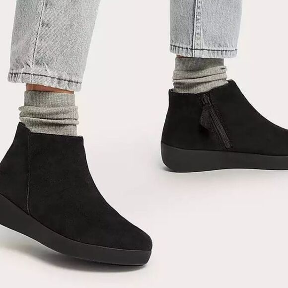 FitFlop SUMI Suede Ankle Boots-  Black - Picture 6 of 13